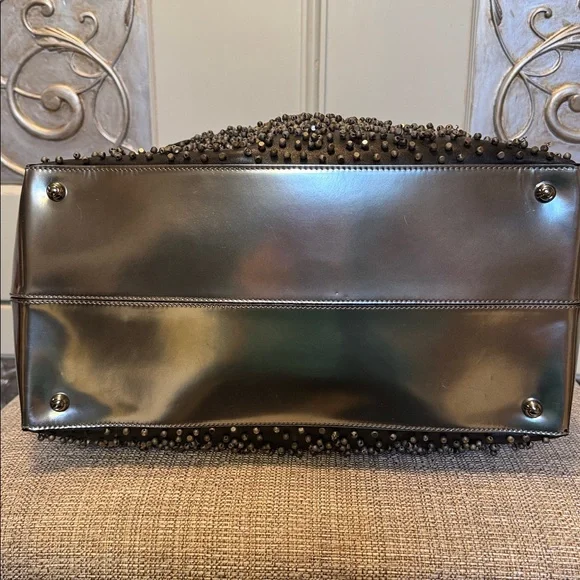 NWOT Tod's Black embellished Beaded tote Bag W/dustbag - Picture 9 of 16